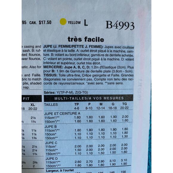 Butterick Pattern 4993 skirt swing sz M - Picture 5 of 7